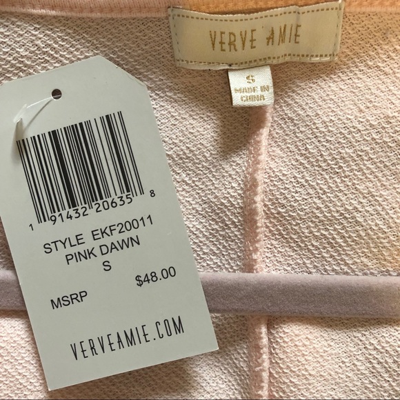 Verve Amie NWT “Pink Dawn” Open Cardigan- S - Picture 4 of 5